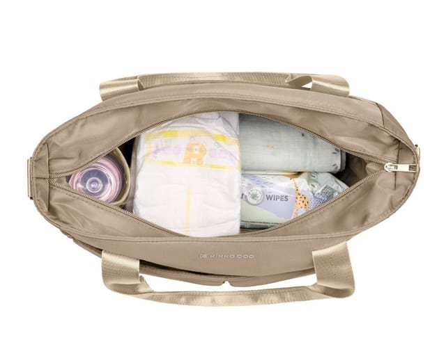 Kikkaboo Wickeltasche Brielle, Clips zur Befestigung, wasserfest, Schultergurt beige