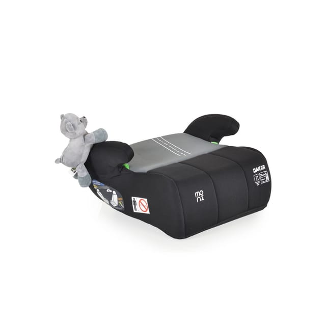 Moni Kindersitz Sitzerhöhung Dakar i-Size (125-150cm) Gruppe 3, Kuscheltier grau