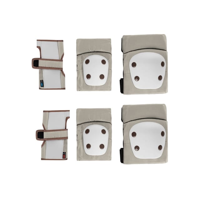 Kikkaboo Kinder Schutzausrüstung, 6-teiliges Protektoren-Set, Größe XS bis 25 kg beige