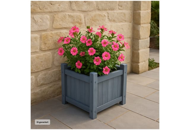 HTI-Living Blumenkasten 36 x 36 cm Grau Heidi