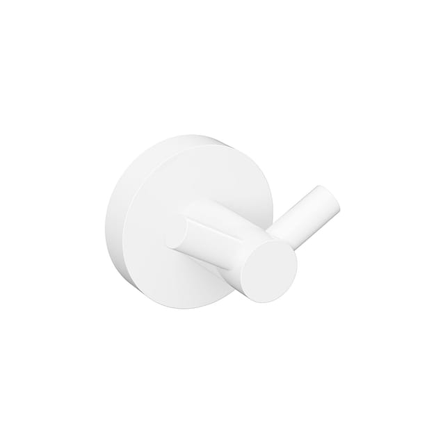 Brillantbad WHITE Doppelkleiderhaken Messing Weiß 55x55x50 mm für Bad & Küche >> zum Bohren oder Kleben*