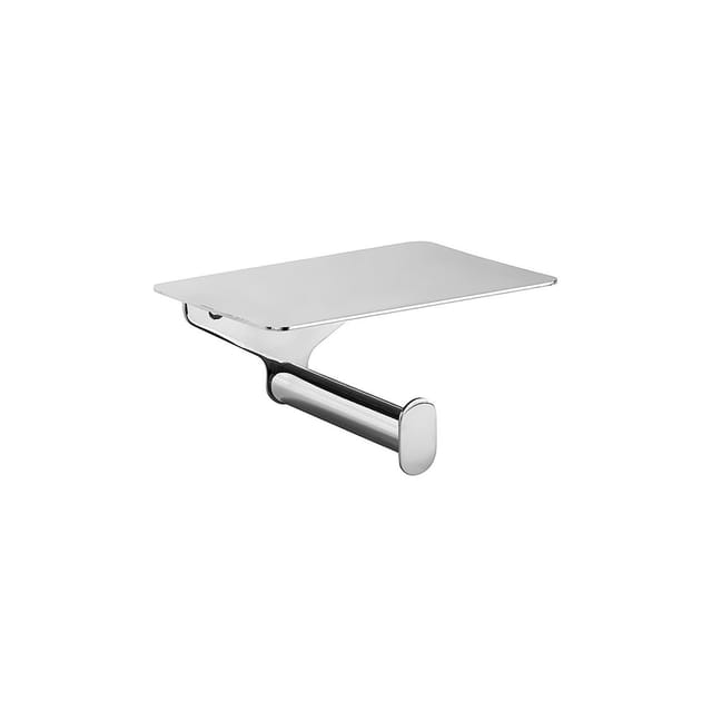 Brillantbad BORGANIC Papierrollenhalter mit Ablage Edelstahl poliert 150x85x115 mm für Bad & WC >> zum Bohren