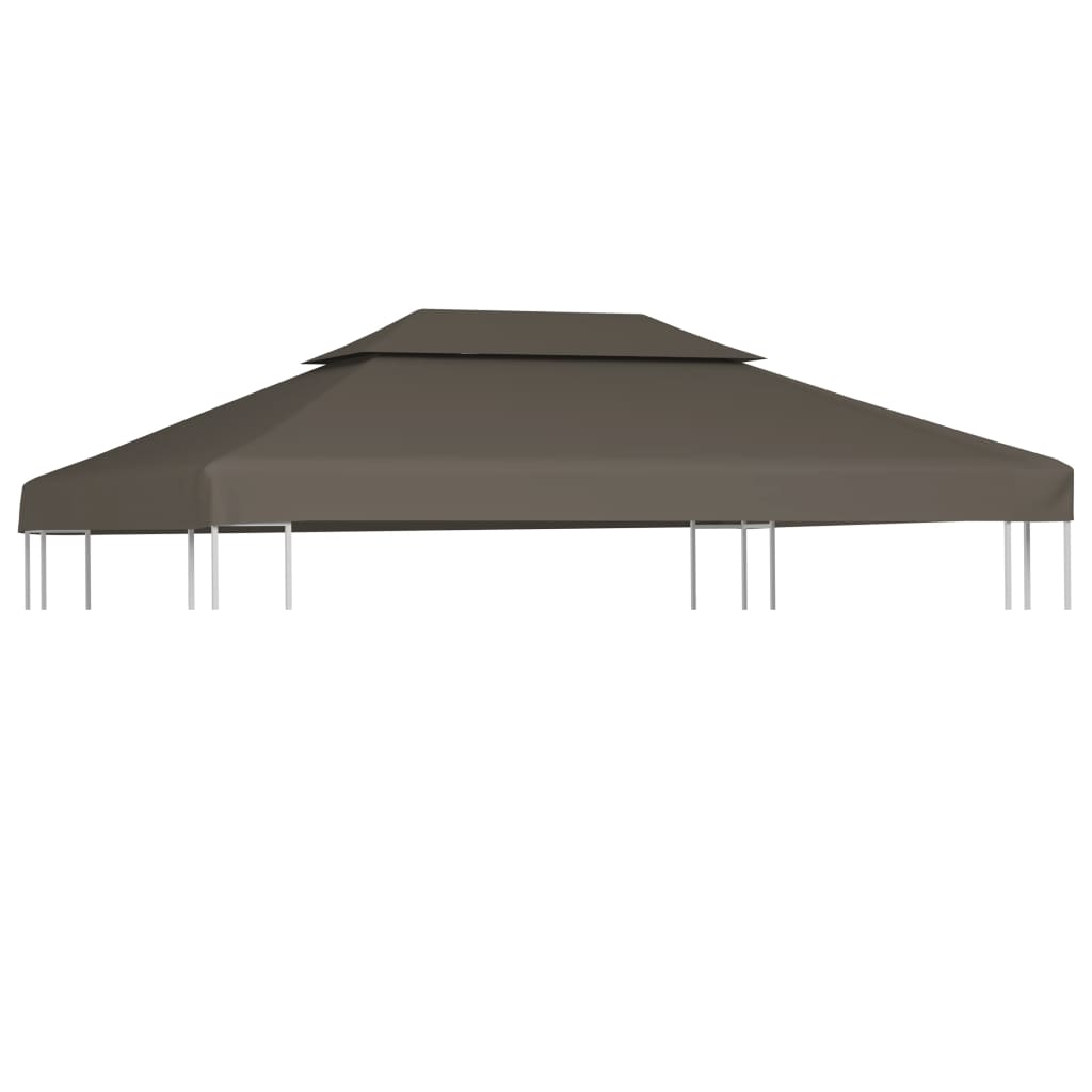 Pavillon-dachplane Mit Kaminabzug 310 G/m² 4x3 M Taupe Vidaxl