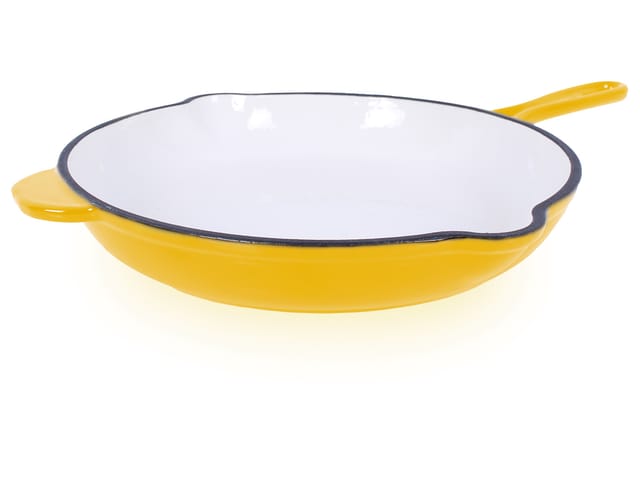 Gusseisen Bratpfanne gelb