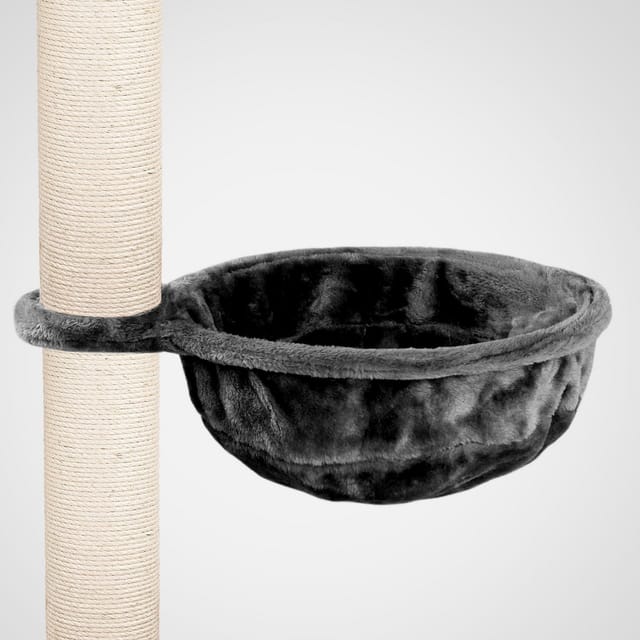 HAPPYPET Katzenhängematte für Kratzbaum Ø40 cm – XL Katzenmulde Ersatzteil – Stabile Liegemulde mit Metallrahmen – Katzenbett Kratzbaum – belastbar bis 15 kg, Anthrazit Anthrazit