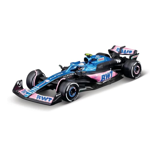 Bburago 18-38073G - Modellauto - F1 Renault Alpine A523' 23 #10 Gasly (mit Helm, Maßstab 1:43)