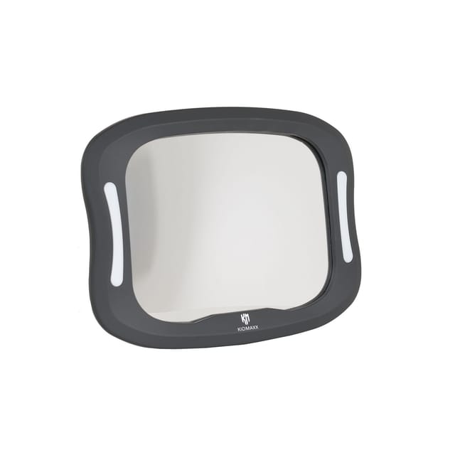 Moni Baby Autospiegel Reflex LED-Licht Fernbedienung, Rücksitzspiegel fürs Auto dunkelgrau