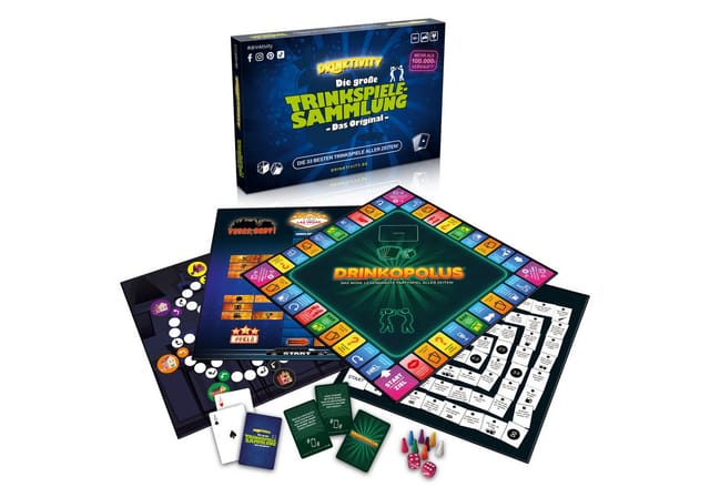 Drinktivity - Die große Trinkspielesammlung (DE) Partyspiele Erwachsene 33 Spiele Party Box