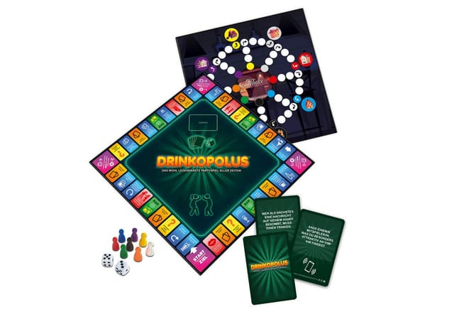 Brettspiel - Drinkopolus Partyspiel für Erwachsene inkl. Spiel "Theke