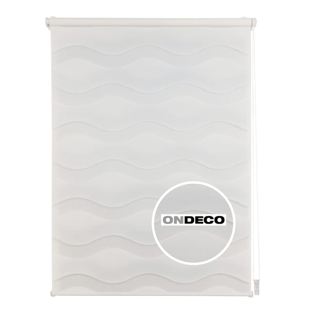 Ondeco Doppelrollo Wave Klemmfix Seitenzugrollo Blickdicht Klemmfix Farbe: Weiß, Größe: 120x160 cm
