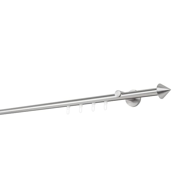 20mm,1-läufig,Profil,Wandträger 6,5cm,Endstück cone Farbe: Edelstahl-Optik, Größe: 270cm