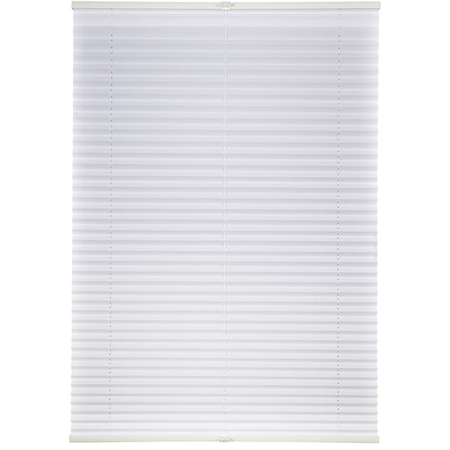 Ondeco Plissee weiß ohne Bohren mit Klemmträger Lichtschutz Blickdicht Farbe: Weiß, Größe: 100x130 cm