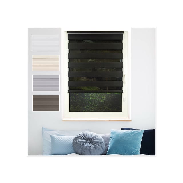 Ondeco Doppelrollo Just Klemmfix Seitenzugrollo Blickdicht Klemmfix Farbe: Anthrazit, Größe: 140x160 cm