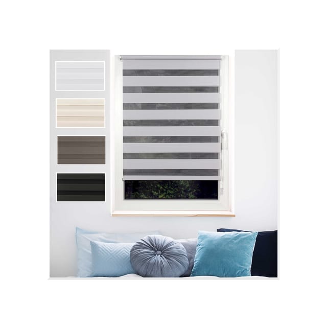 Ondeco Doppelrollo Just Klemmfix Seitenzugrollo Blickdicht Klemmfix Farbe: Grau, Größe: 140x160 cm