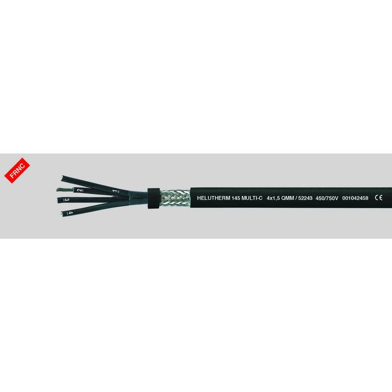 [neuwertig] B-ware Helukabel Helutherm 145 Multic Hochtemperaturleitung 3 X 0.50 Mm² Schwarz