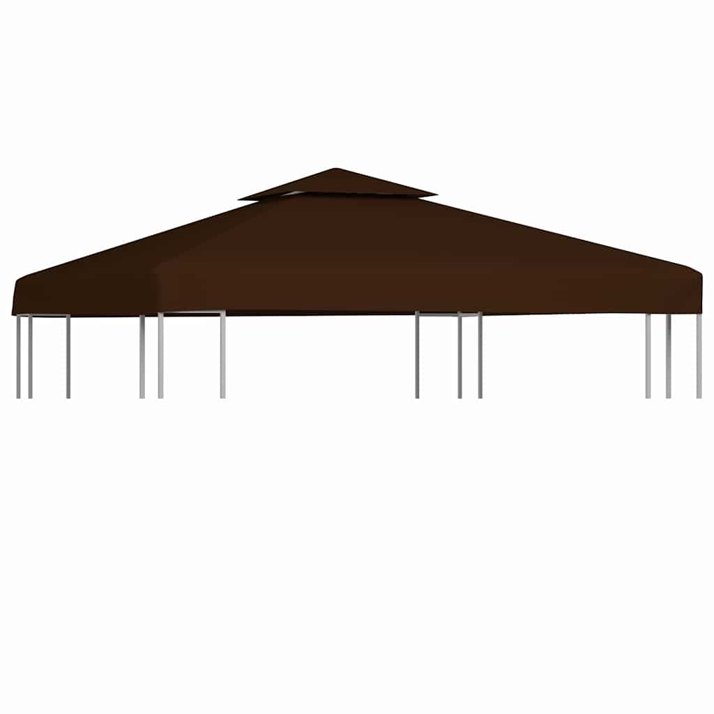 Vidaxl - Pavillon-dachplane Mit Kaminabzug 310 G/m² 3x3 M Braun