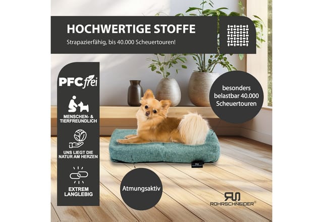 Rohrschneider Tierkissen Gr. 1 Polsterstoff Türkis + faltbarer Reisenapf