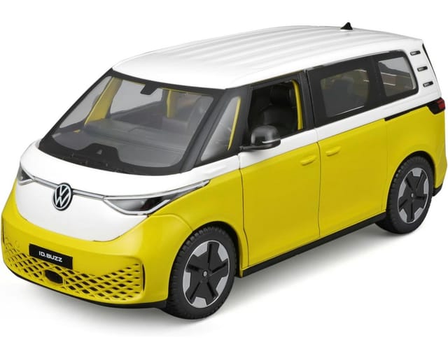 Maisto 32914Y - Modellauto - VW ID.Buzz (weiß-gelb, Maßstab 1:24) Modell Auto Spielzeugauto