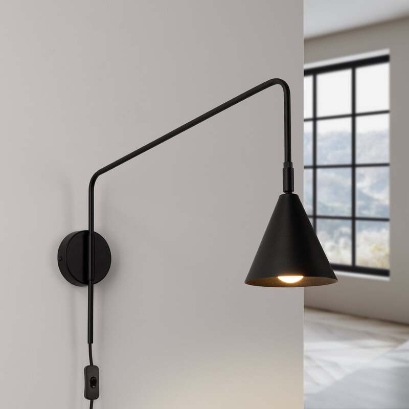 [gebraucht] B-ware Sollux Wandleuchte Wandlampe Lys Schwarz Metall Stecker Skandinavisches Design