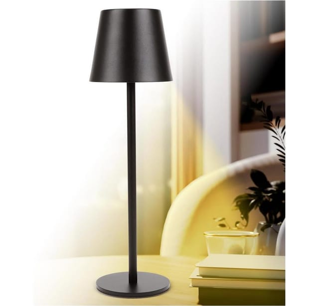 LED Tischleuchte FASHION dimmbar mit Touch Funktion 3 Lichtfarben IP44 12h Akku schwarz
