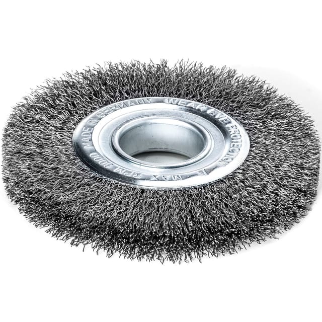 Lessmann Rundbürste 150 mm gewellter Stahldraht zum Entfernen von Rost
