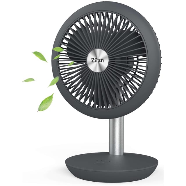 Zilan Akku Tischventilator 4000 mAh Akku 4 Geschwindigkeitsstufen