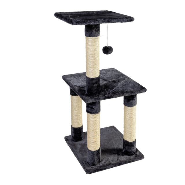 NYVI Katzen Kratzbaum Trient 85 cm groß anthrazit - Deluxe Mini Katzenbaum