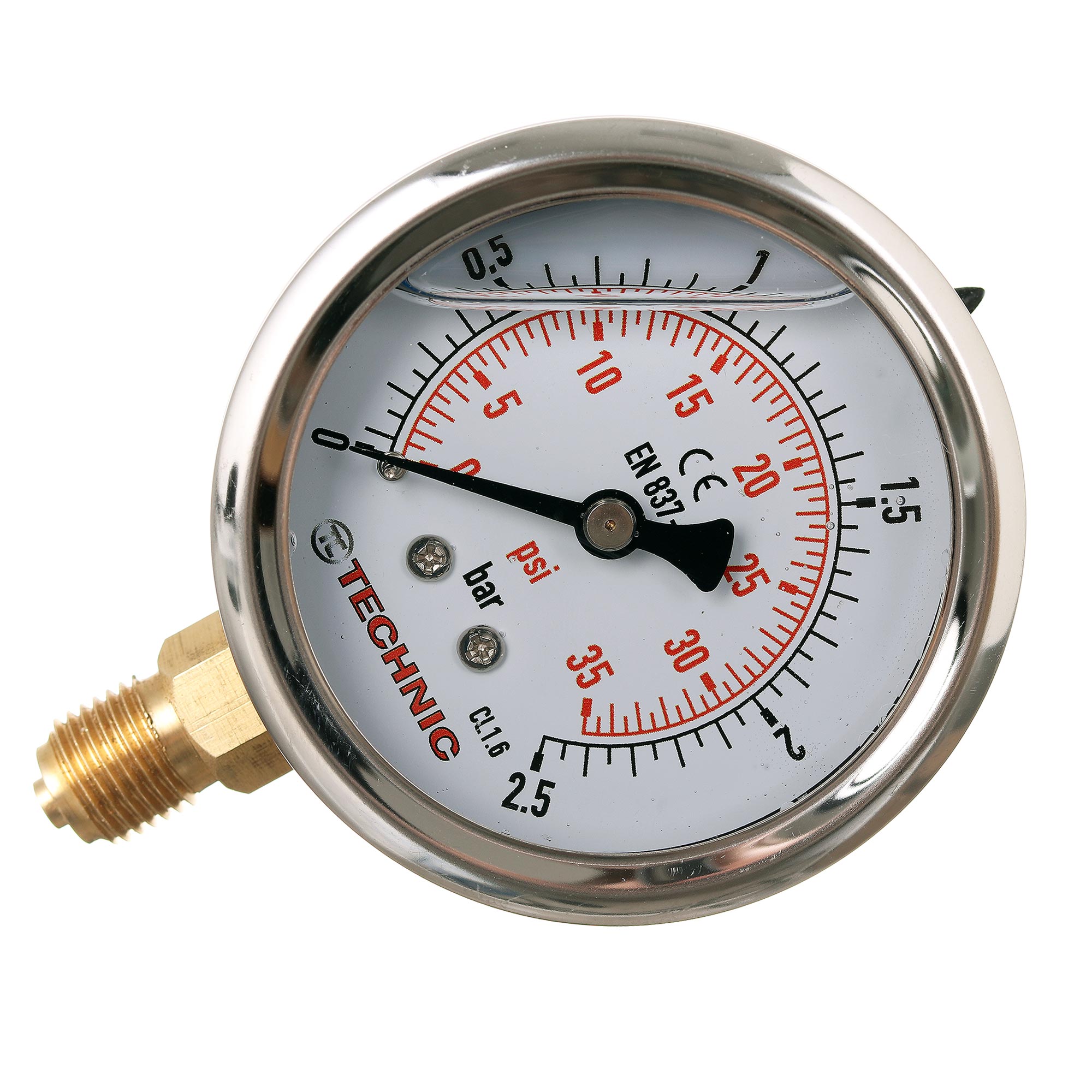 Glycerin-manometer-druckanzeige, 63 Mm, 0–2,5 Bar, Gewinde 1/4 Dol