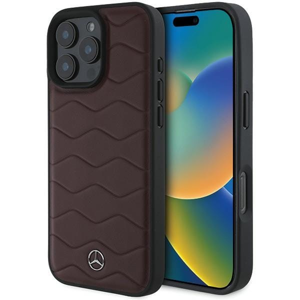 Mercedes Apple iPhone 16 Pro Max Hardcase Schutzhülle Waves Leather