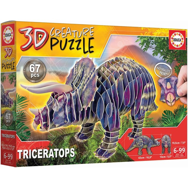 3D Triceratops 67 Teile Puzzle