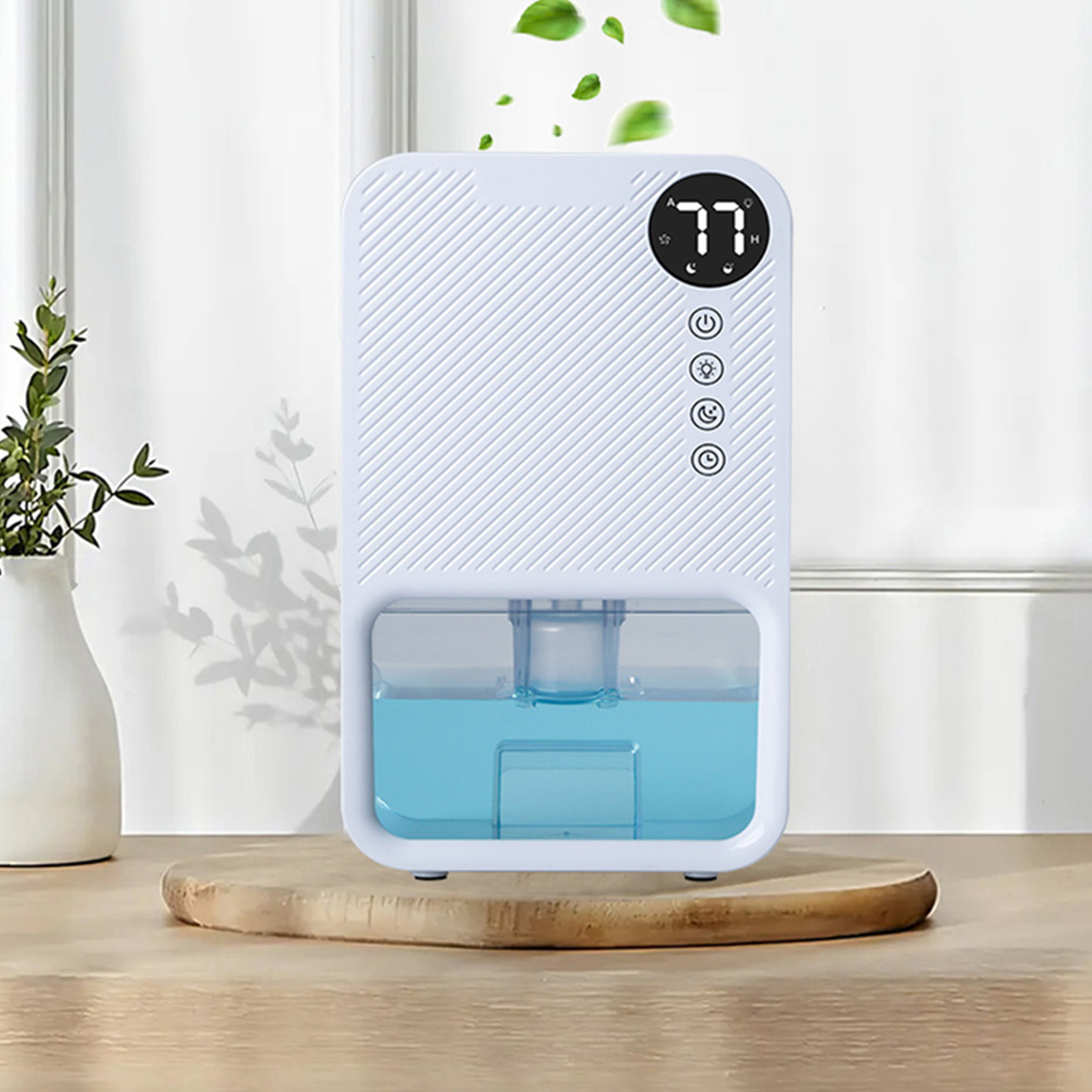 Leiser Elektrischer Luftentfeuchter – 1,1 Liter Fassungsvermögen Mit Automatischer Abschaltung, 7-farbiger Led-anzeige Und 24-stunden-timer Für Badezimmer, Schlafzimmer Und Keller