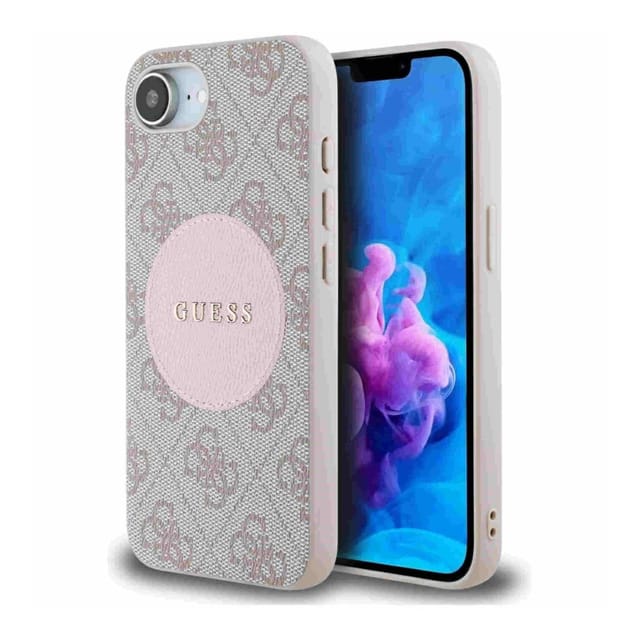 MagSafe Guess für Apple iPhone 17e / 16e Circle Classic Logo Case Rosa