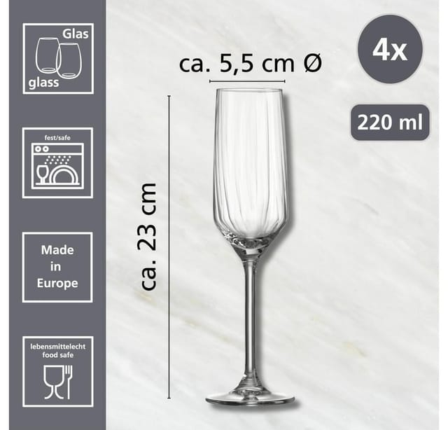 Ritzenhoff & Breker Sektgläser Jive 220 ml 4er Set