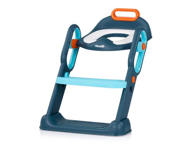 Chipolino Toilettentrainer Flippy höhenverstellbare Fußstütze, Toilettenaufsatz blau