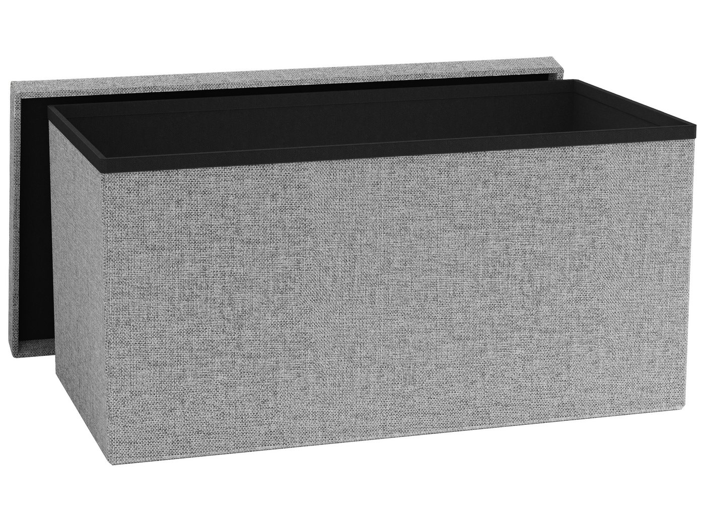 VCM Stoff Sitzbank Maße ca. H. 38 x B. 76 x T. 38 cm Kiste für flexiblen Einsatz in allen Wohnräumen Aufbewahrungsbox Sitztruhe - Boxas Bild 2