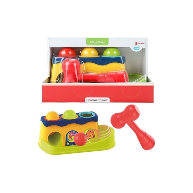 Toi-Toys - LITTLE STARS Hammerbank mit 3 Rasselkugeln