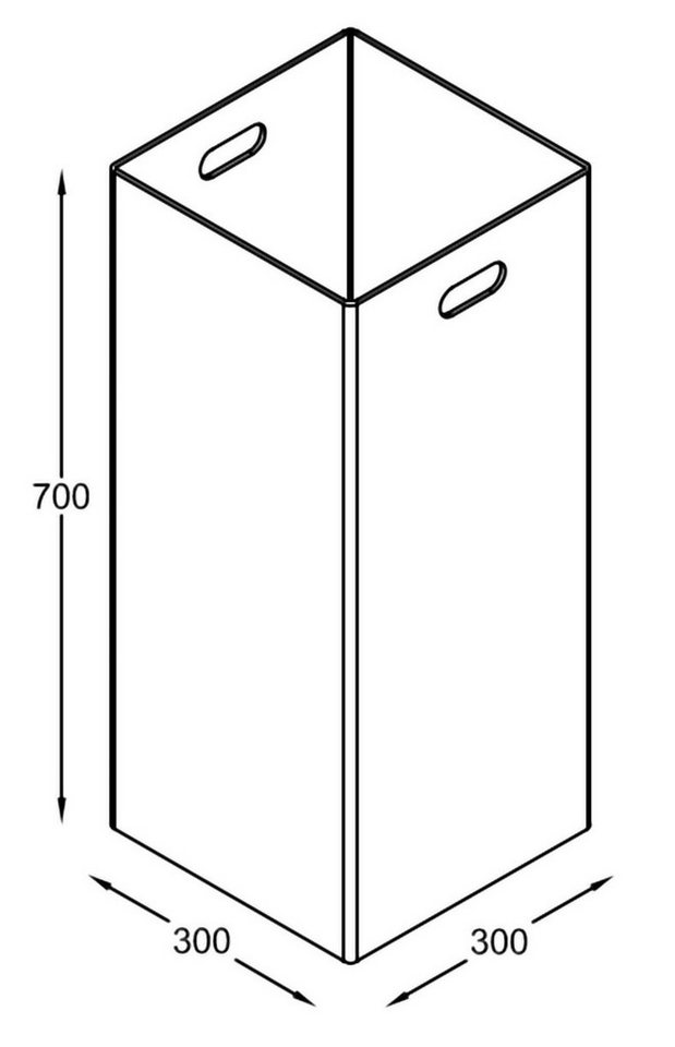 VCM Wäschekorb Stoff Wäschebox Wäschetruhe Maße ca. H. 70 x B. 30 x T. 30 cm Stoffbox - Zalo