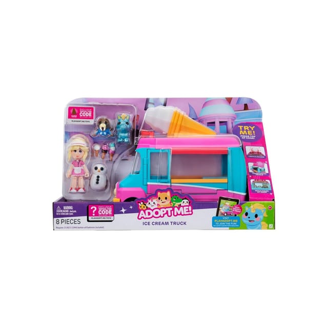 Jazwares AME0147 - Adopt Me! - Figuren und Fahrzeug mit Licht und Sound, Eiswagen