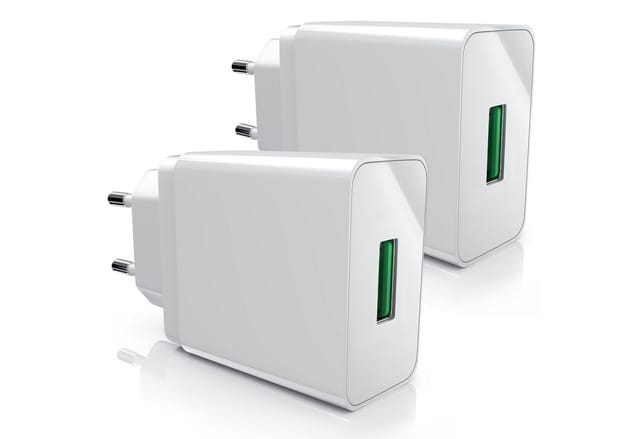 Aplic 2x USB-Ladegerät (3000 mA, 2-tlg., Quick Charge 3.0 USB-Ladegerät 1x USB A QC 3.0 Port / max. 3A über QC)