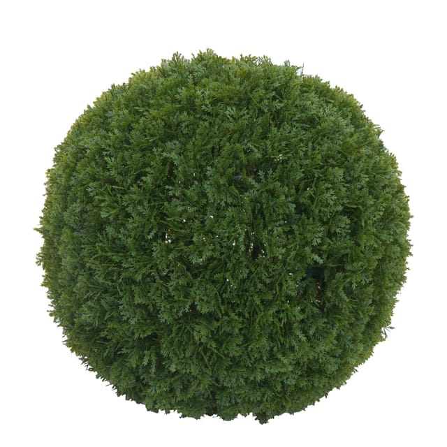 Künstlicher Busch MCW-O96, Thujakugel Dekopflanze Kunstpflanze Lebensbaum künstlich, Outdoor, Polyethylen Ø 32cm