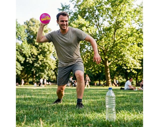 Flunkyball Ball 15cm pink gelb Outdoor Spielball Freizeit Spiel Zubehör Festival