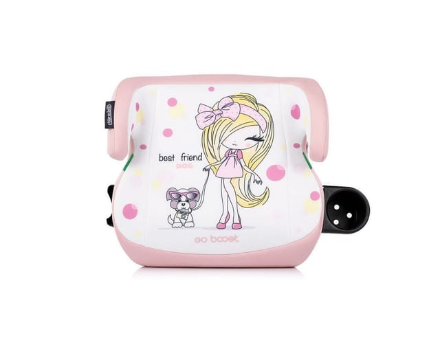 Chipolino Kindersitzerhöhung Go Boost i-Size (125-150cm) Getränkehalter waschbar rosa