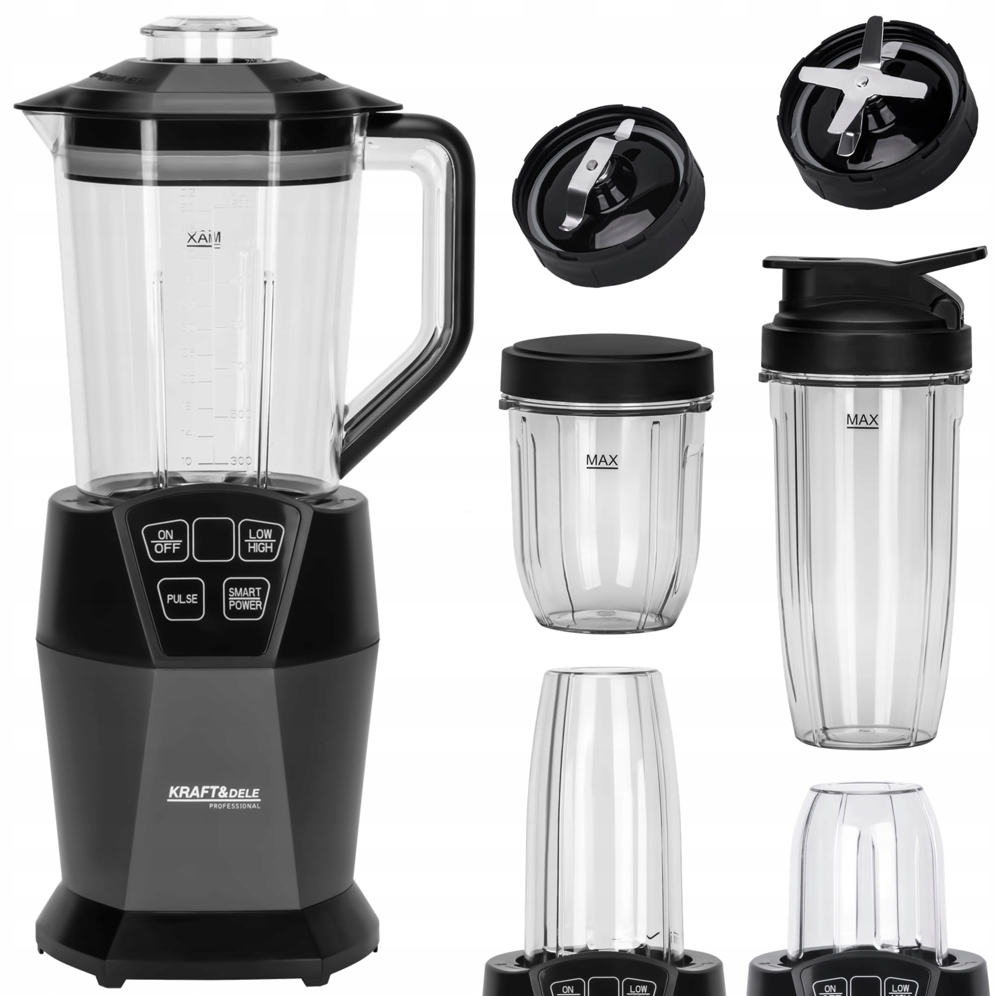 Standmixer 1500 Ml + 800 Ml + 400 Ml, 1850 W, Touchscreen, Kraft&dele