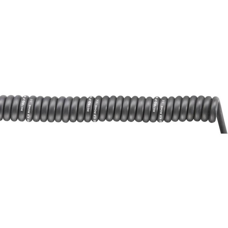 [neuwertig] B-ware Lapp Spiralkabel 2000mm 6000mm Spiral H07bq-f Kabel Schwarz Polyurethan 3g 1.5mm
