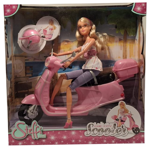 Simba 105730282 - Steffi Love - Chic City Scooter - Roller, pink, Puppe mit Zubehör