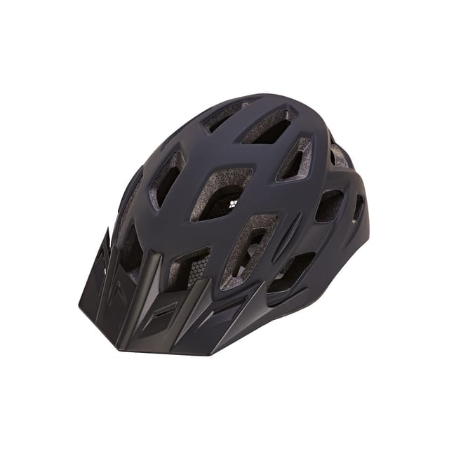 Fahrradhelm, stoßfeste Hartschaum-Innenschale, mit LED-Licht und Reflektionsstreifen, Größe: 55-58 cm, Farbe: schwarz