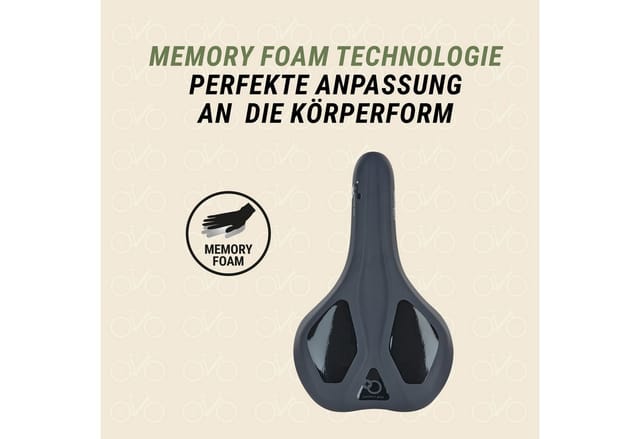 Trekking-Sattel, mit Memory Foam, mit Fixierungsskala, Farbe: schwarz