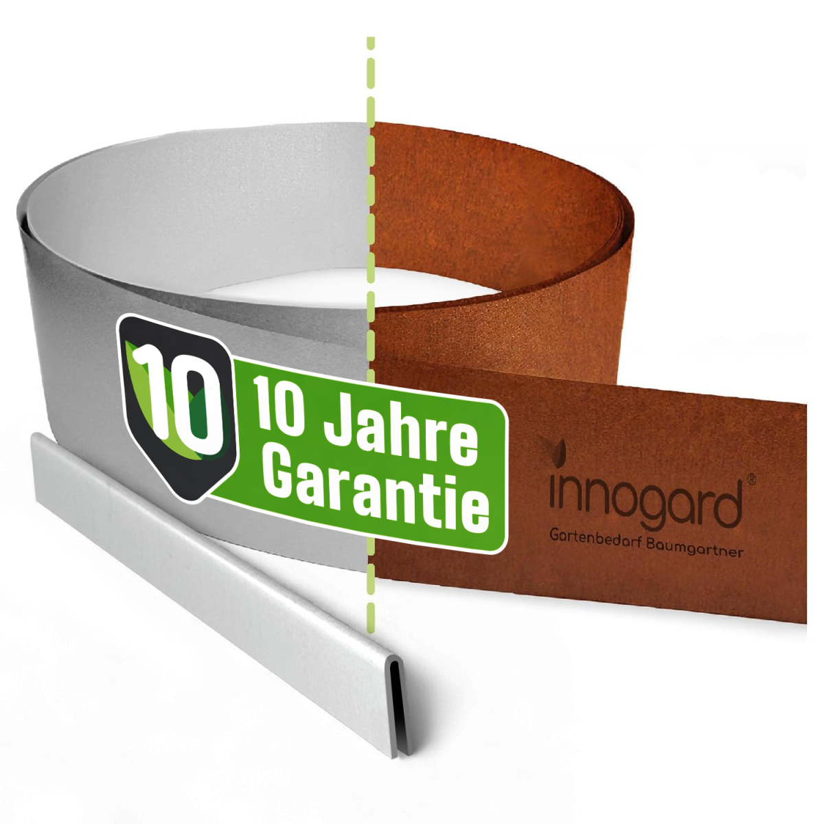 innogard Rasenkantenband Corten 20 x 0,1 cm - Länge: 10 m