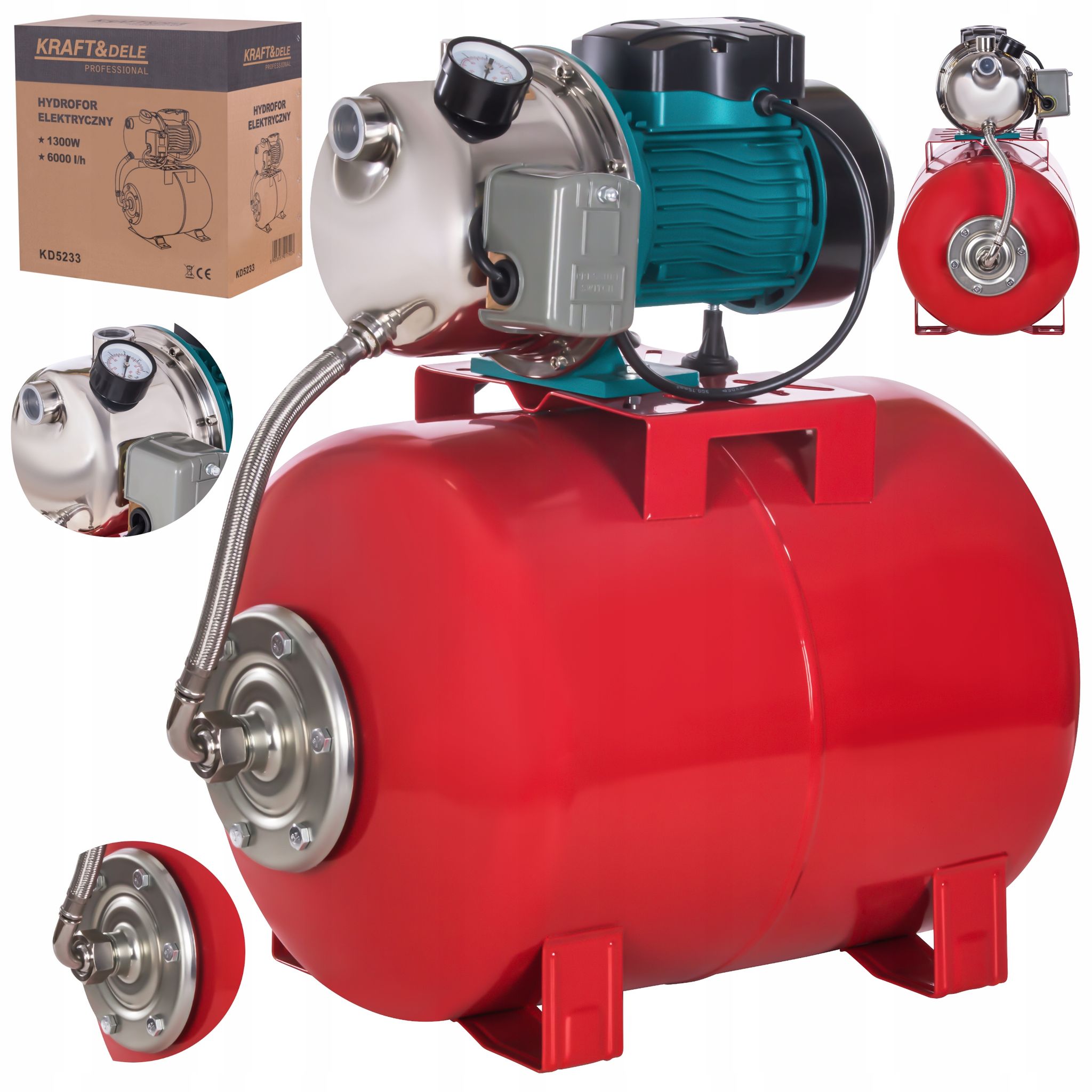 Hydrophor Für Wasser 50l Hydrophorpumpe Komplettset Effizienter Tank Kd5233