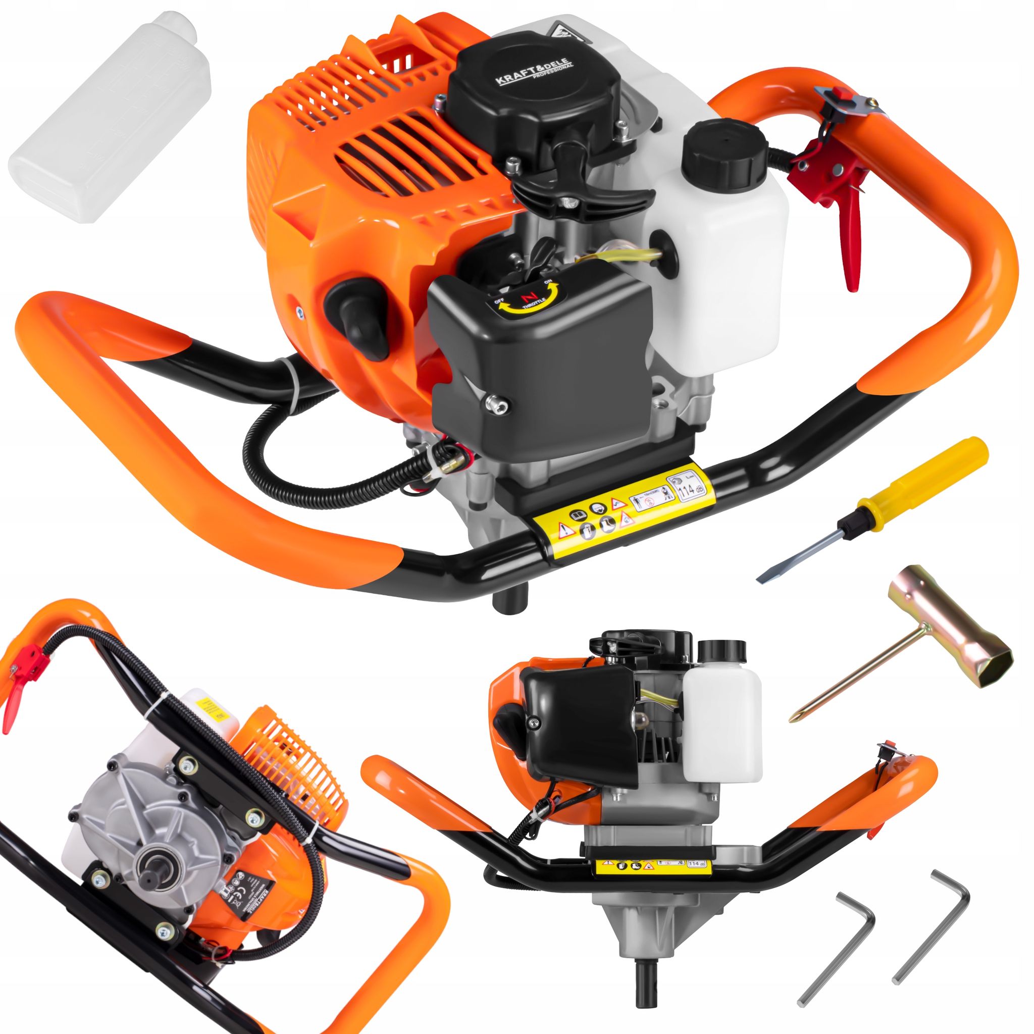 Bodenbohrmaschine, Verbrennungsbohrer, Für Boden, Erde, Motor 6,7 Ps, 8000 U/min